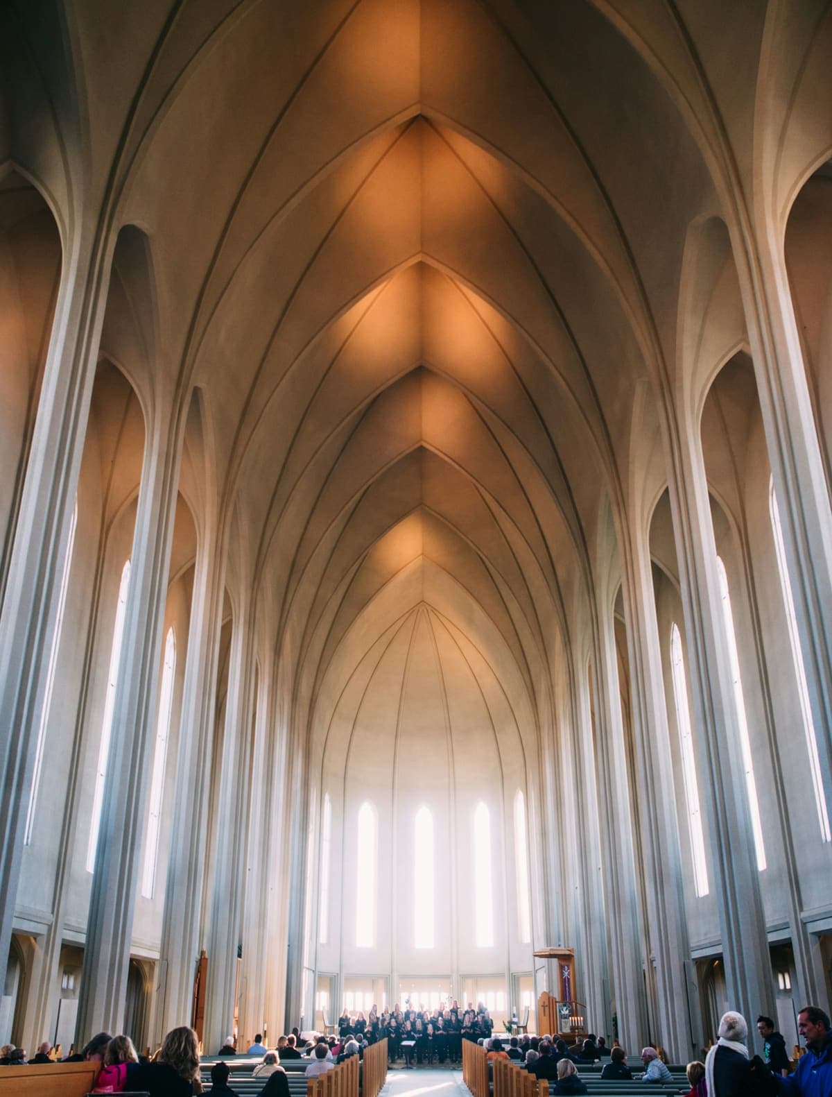 A light-filled church sanctuary